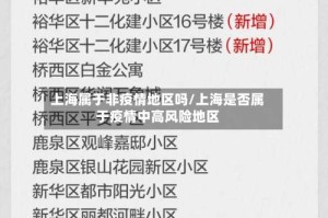 上海属于非疫情地区吗/上海是否属于疫情中高风险地区
