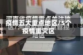疫情五大重点地区/5个疫情重灾区