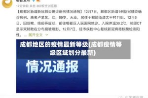 成都地区的疫情最新等级(成都疫情等级区域划分最新)