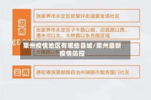莱州疫情地区有哪些县城/莱州最新疫情防控