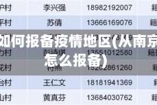 在南京如何报备疫情地区(从南京回来怎么报备)