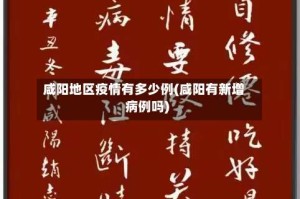 咸阳地区疫情有多少例(咸阳有新增病例吗)