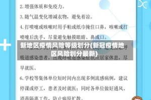 新地区疫情风险等级划分(新冠疫情地区风险划分最新)