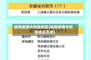 蚌埠疫情中风险地区(蚌埠疫情中风险地区名单)