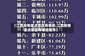 【江西疫情重点地区有哪些,江西疫情重点地区有哪些城市】