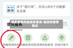 福安疫情风险地区查询/福安的疫情情况