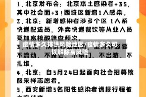 疫情多久排除风险地区/疫情多久可以解除高风险