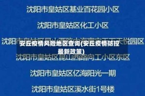 安丘疫情风险地区查询(安丘疫情防控最新政策)