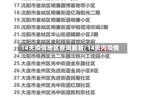 14天疫情地区查询最新/14天内疫情
