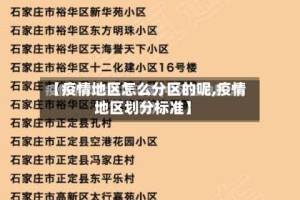 【疫情地区怎么分区的呢,疫情地区划分标准】