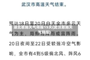湖北恩施天气预报15天(武汉恩施天气预报)