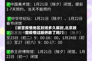 【故宫疫情地区封闭多久解封,北京故宫疫情过后开放了吗?】