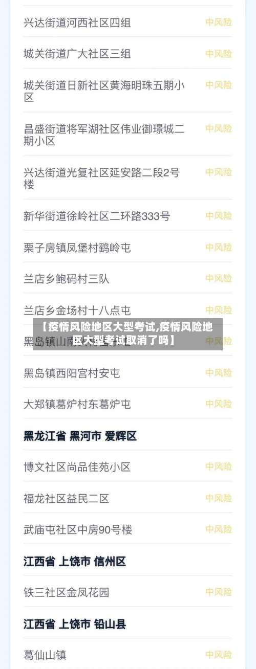 【疫情风险地区大型考试,疫情风险地区大型考试取消了吗】-第3张图片