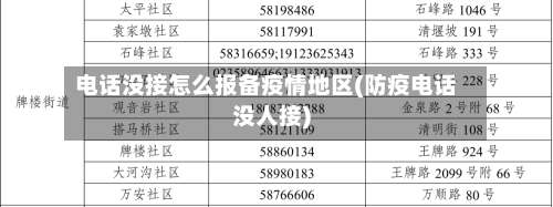 电话没接怎么报备疫情地区(防疫电话没人接)-第1张图片