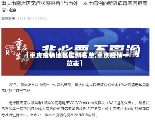 【重庆疫情地区最新名单,重庆疫情一览表】-第1张图片