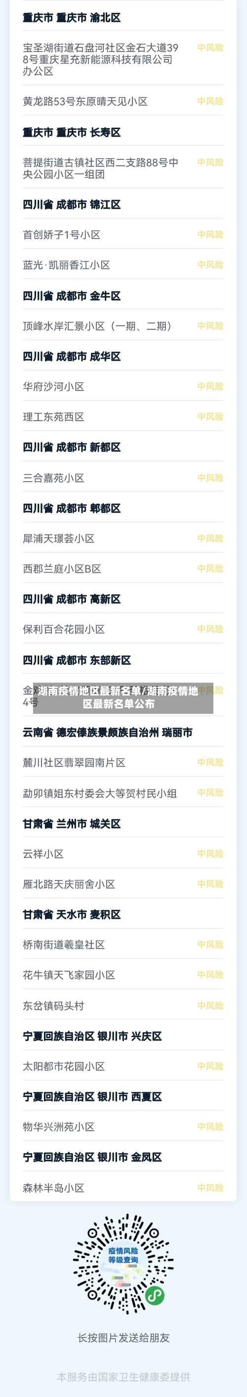 湖南疫情地区最新名单/湖南疫情地区最新名单公布-第2张图片