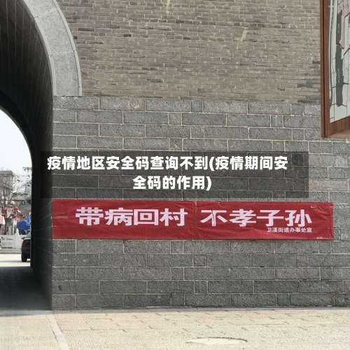 疫情地区安全码查询不到(疫情期间安全码的作用)-第3张图片
