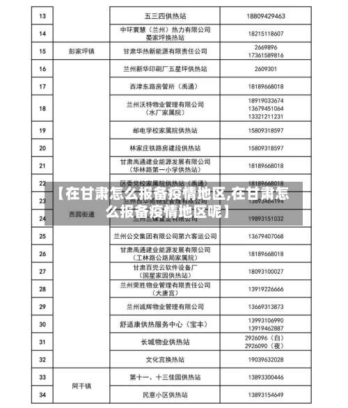 【在甘肃怎么报备疫情地区,在甘肃怎么报备疫情地区呢】-第2张图片