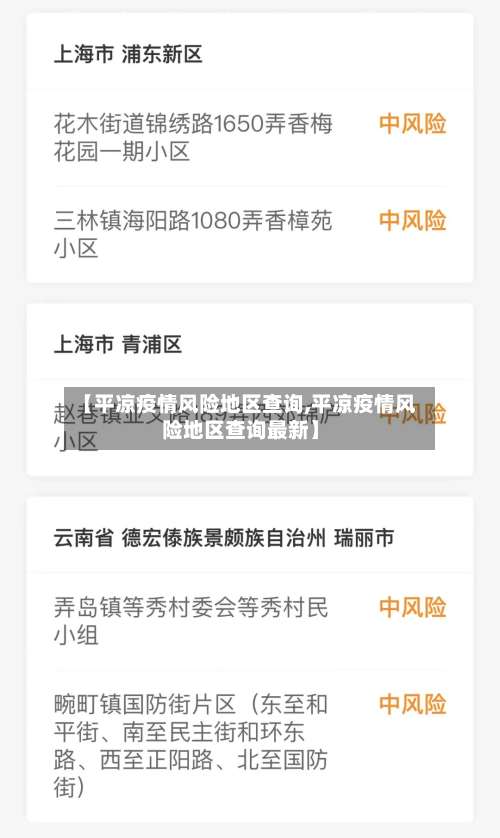 【平凉疫情风险地区查询,平凉疫情风险地区查询最新】-第2张图片