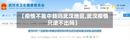 【疫情不能中转吗武汉地区,武汉疫情只进不出吗】-第2张图片