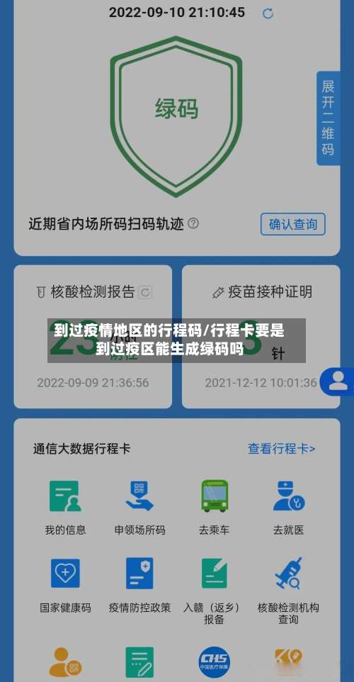 到过疫情地区的行程码/行程卡要是到过疫区能生成绿码吗-第1张图片