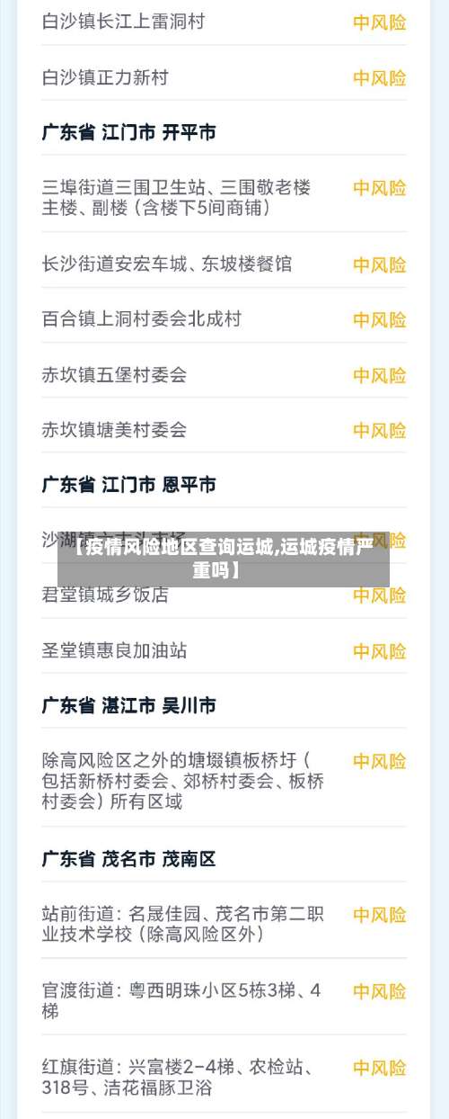 【疫情风险地区查询运城,运城疫情严重吗】-第1张图片