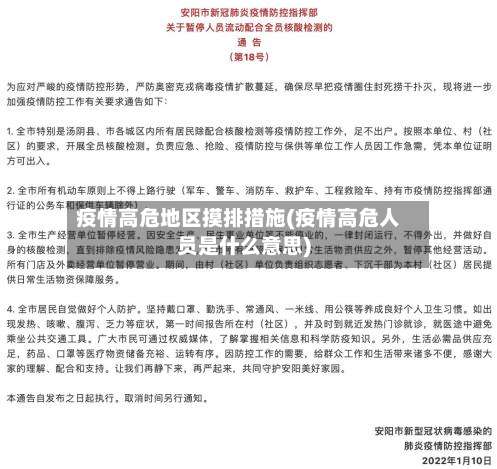 疫情高危地区摸排措施(疫情高危人员是什么意思)-第1张图片
