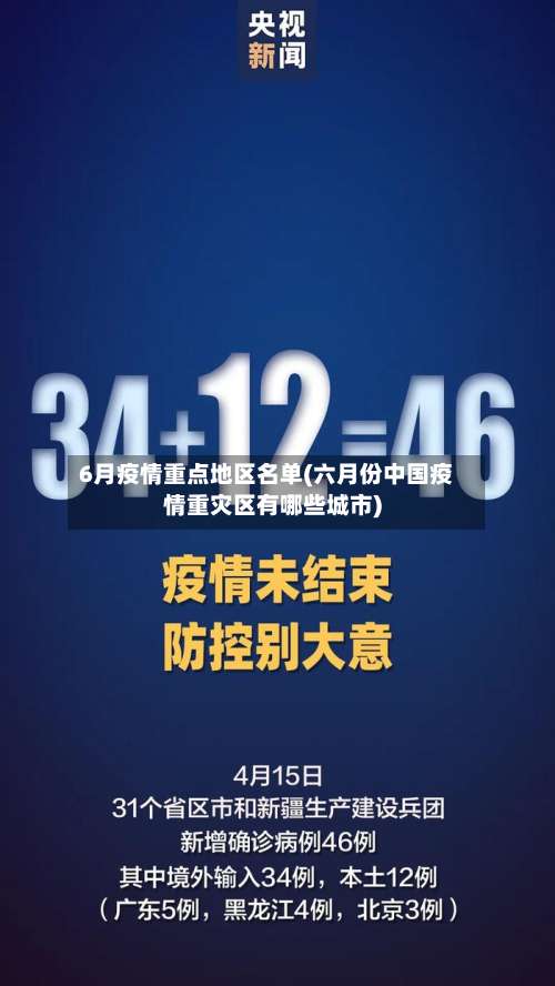 6月疫情重点地区名单(六月份中国疫情重灾区有哪些城市)-第1张图片