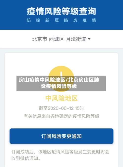 房山疫情中风险地区/北京房山区肺炎疫情风险等级-第1张图片
