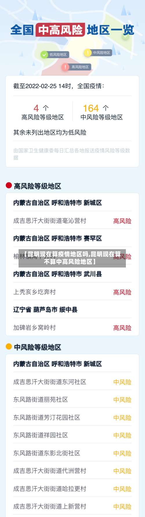 【昆明现在算疫情地区吗,昆明现在算不算中高风险地区】-第3张图片