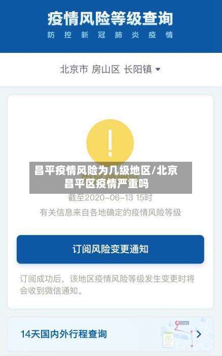 昌平疫情风险为几级地区/北京昌平区疫情严重吗-第1张图片